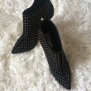 Black studded booties